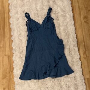 SHEIN Navy Blue Ruffle Mini Dress